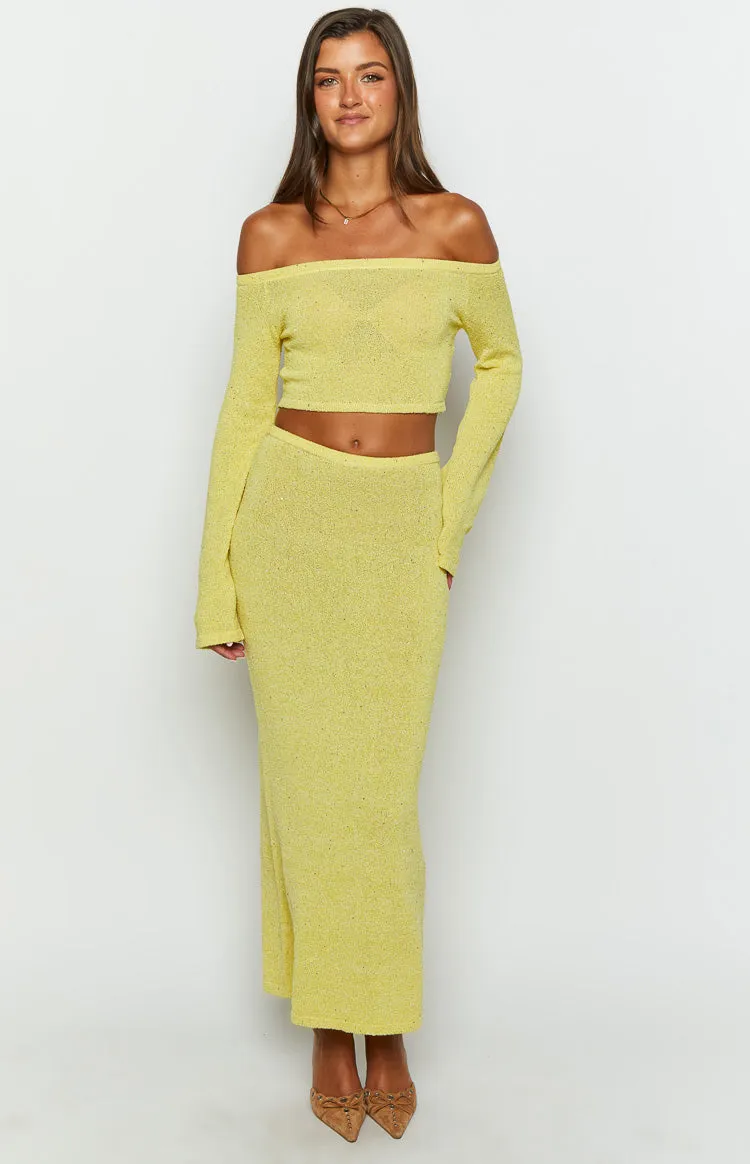 Romie Yellow Knit Maxi Skirt