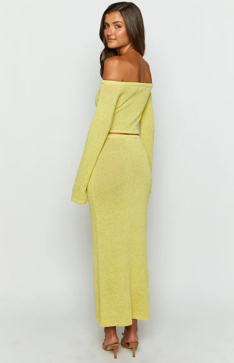 Romie Yellow Knit Maxi Skirt