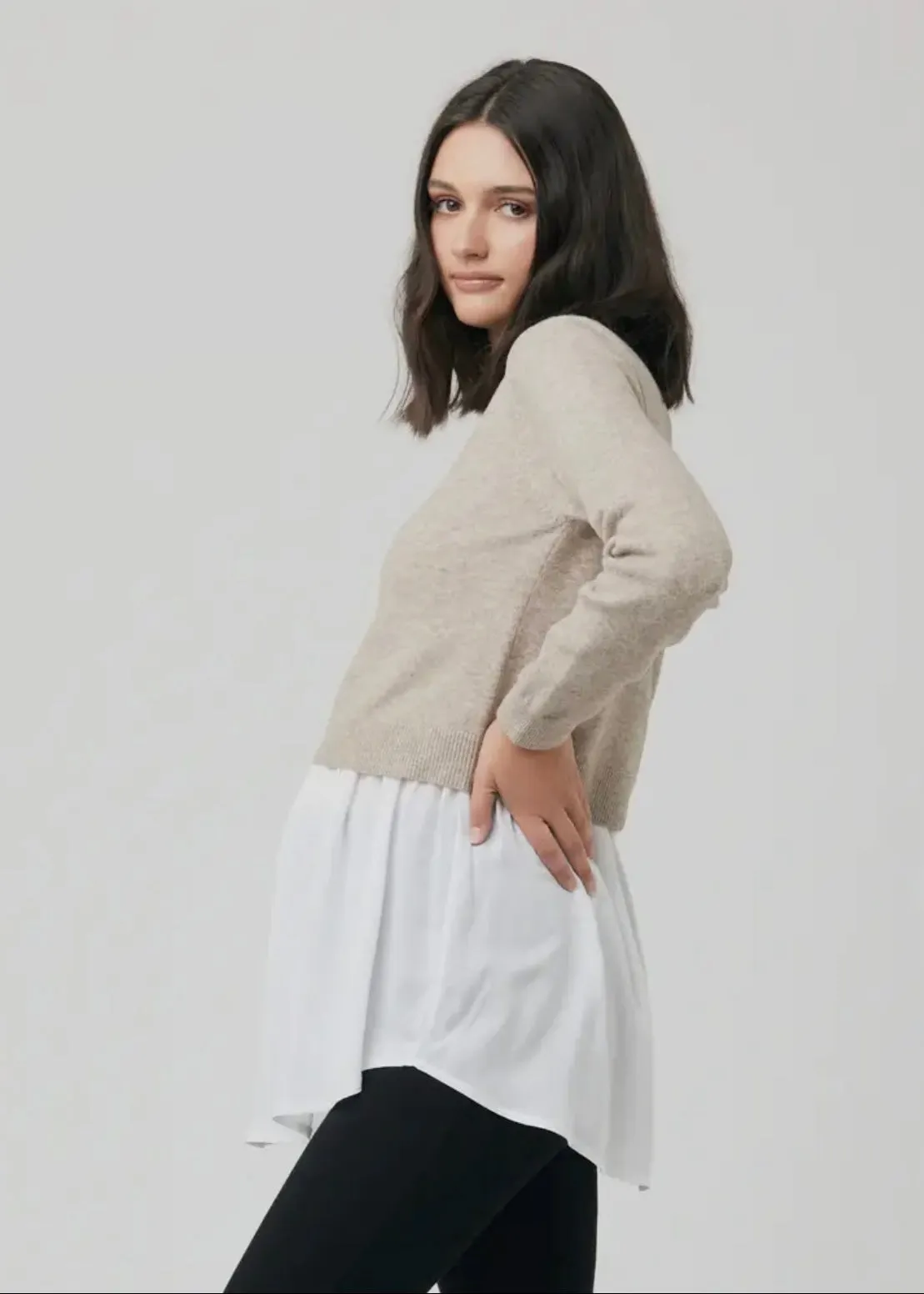 Sandy Detachable Nursing Knit - Latte