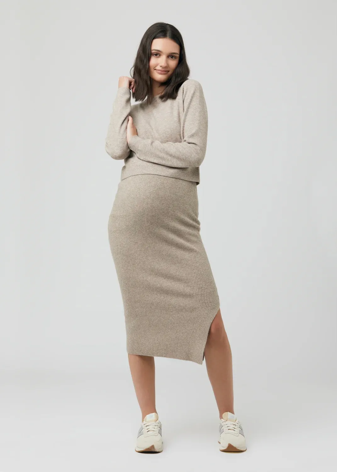 Sandy Detachable Nursing Knit - Latte