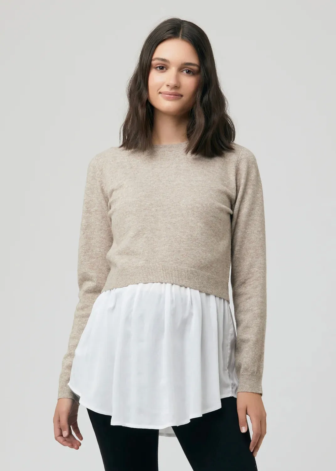 Sandy Detachable Nursing Knit - Latte