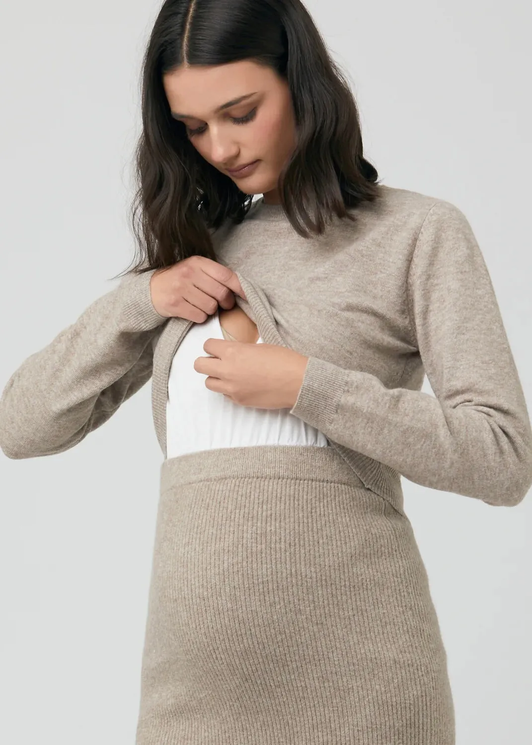 Sandy Detachable Nursing Knit - Latte