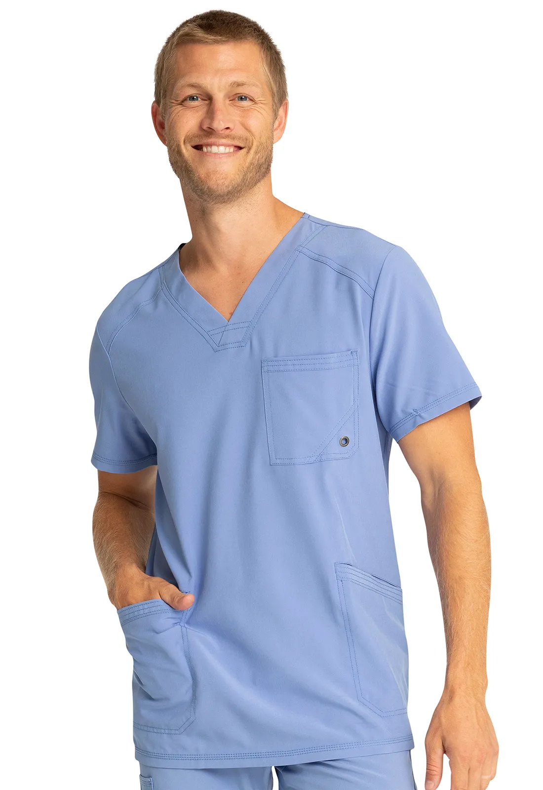 Scrub Top - Cherokee Infinity Men's V-Neck Top - Ciel, CK900A