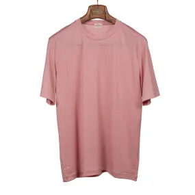 Short-sleeve t-shirt in light pink washable wool jersey