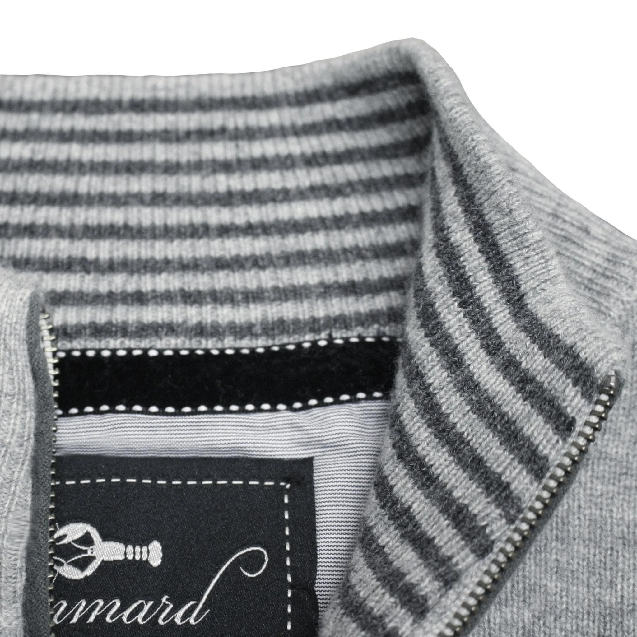 Silver Grey Cashmere Zipper Cardigan Porto