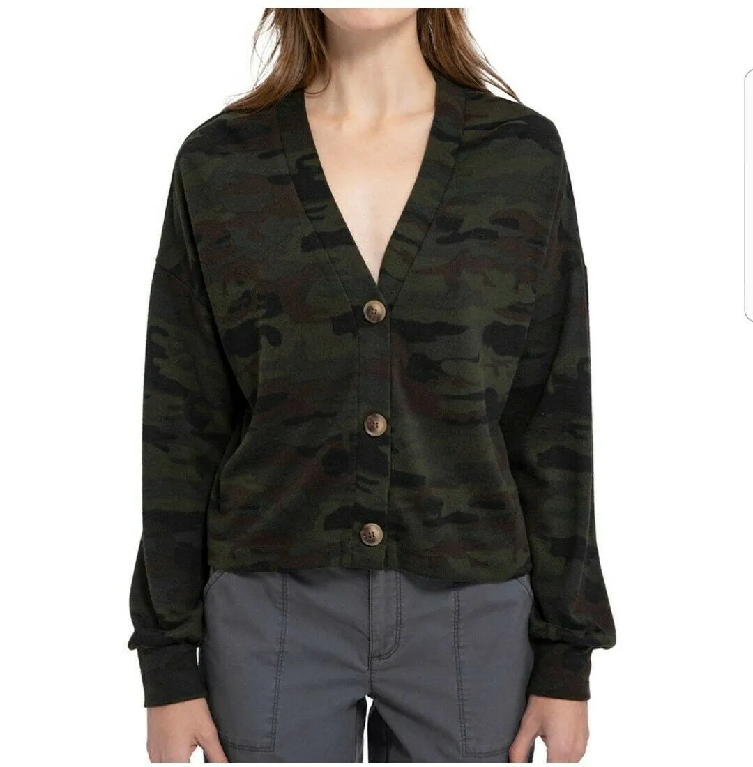 Social Standard by Sanctuary Women's Camo Long Sleeve Daytripper Cardigan