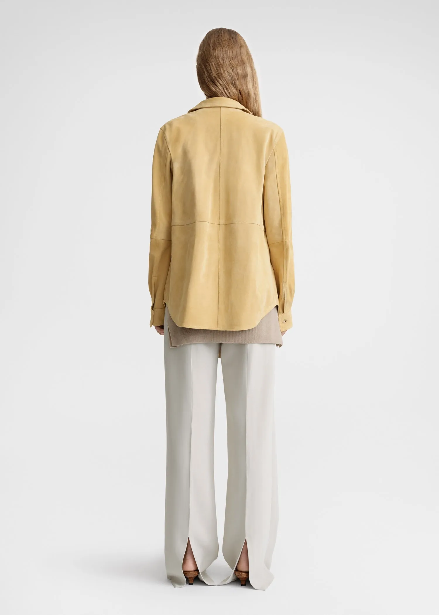 Soft suede shirt cornsilk