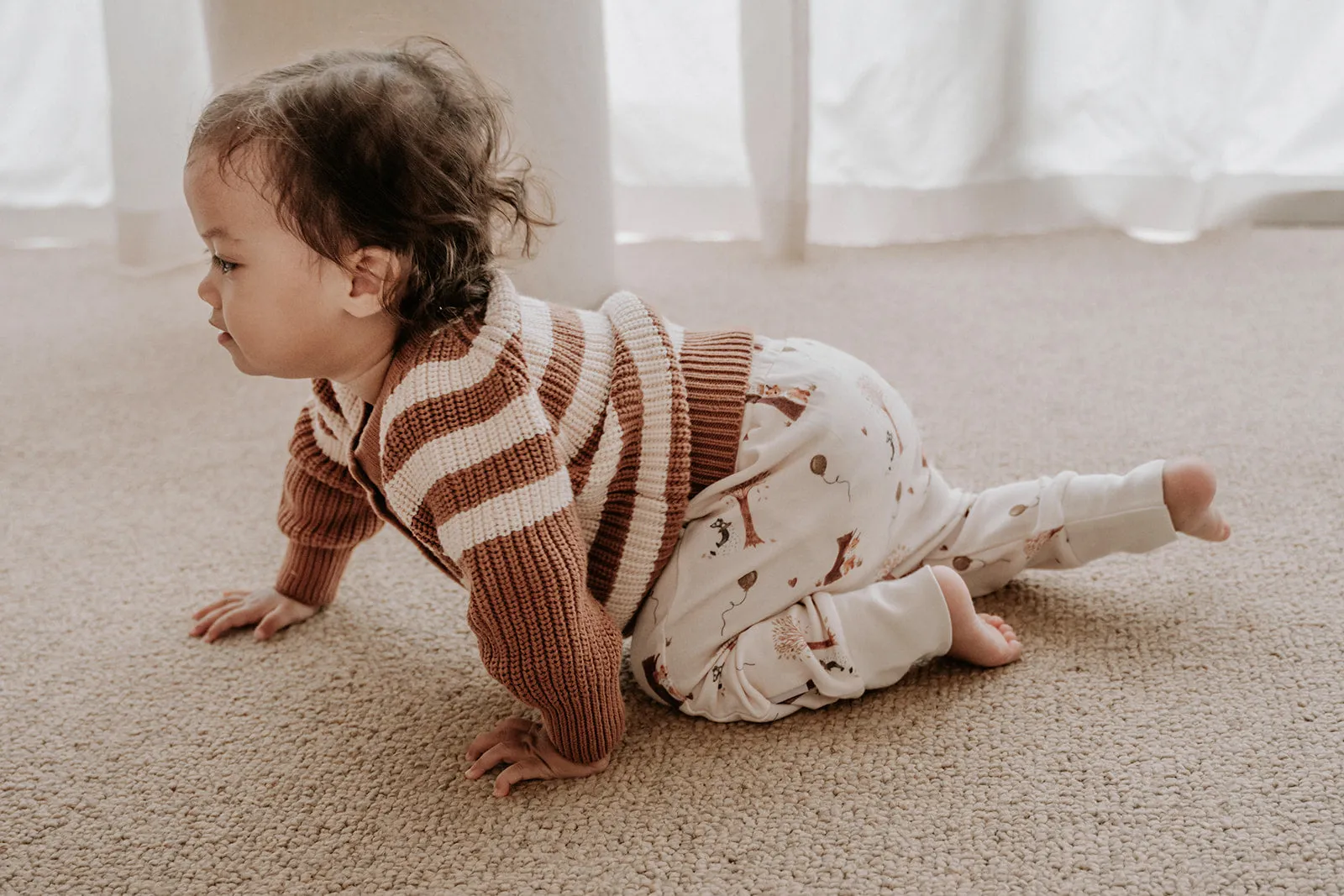 Striped cardigan - Chocolate