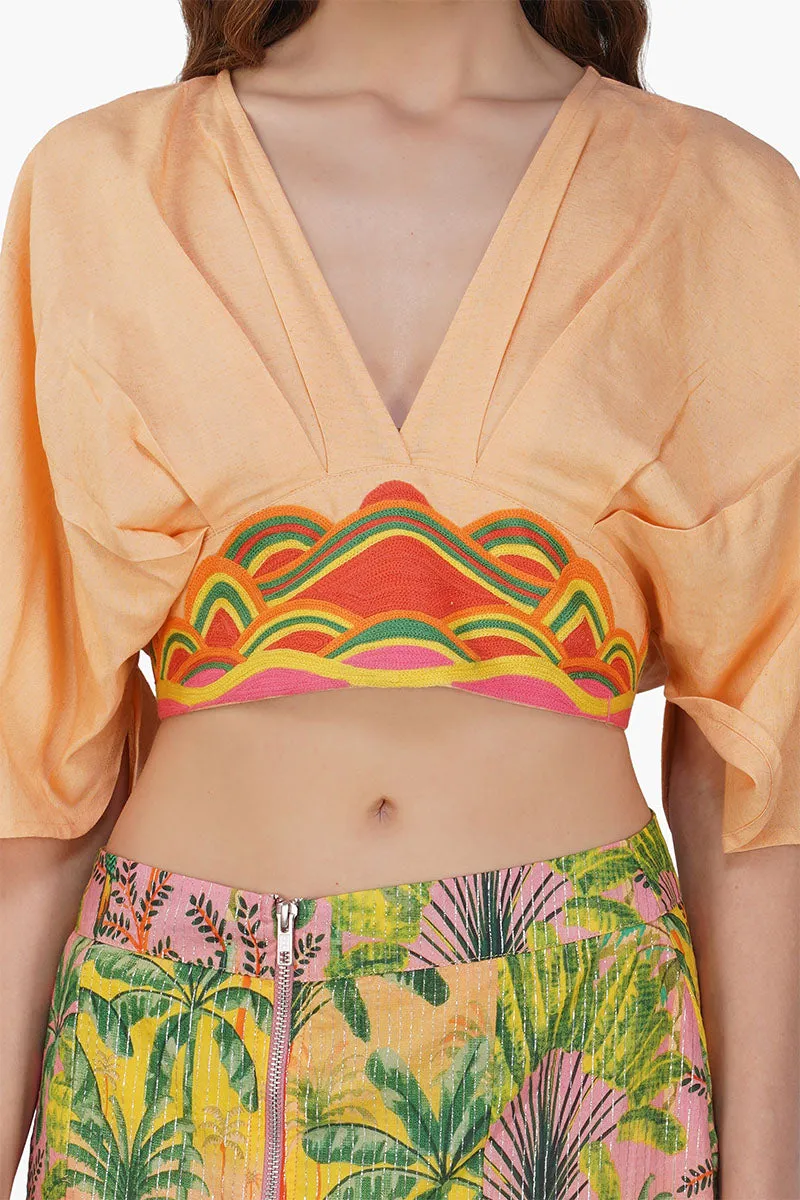 Sunshade Embroidered Crop Top