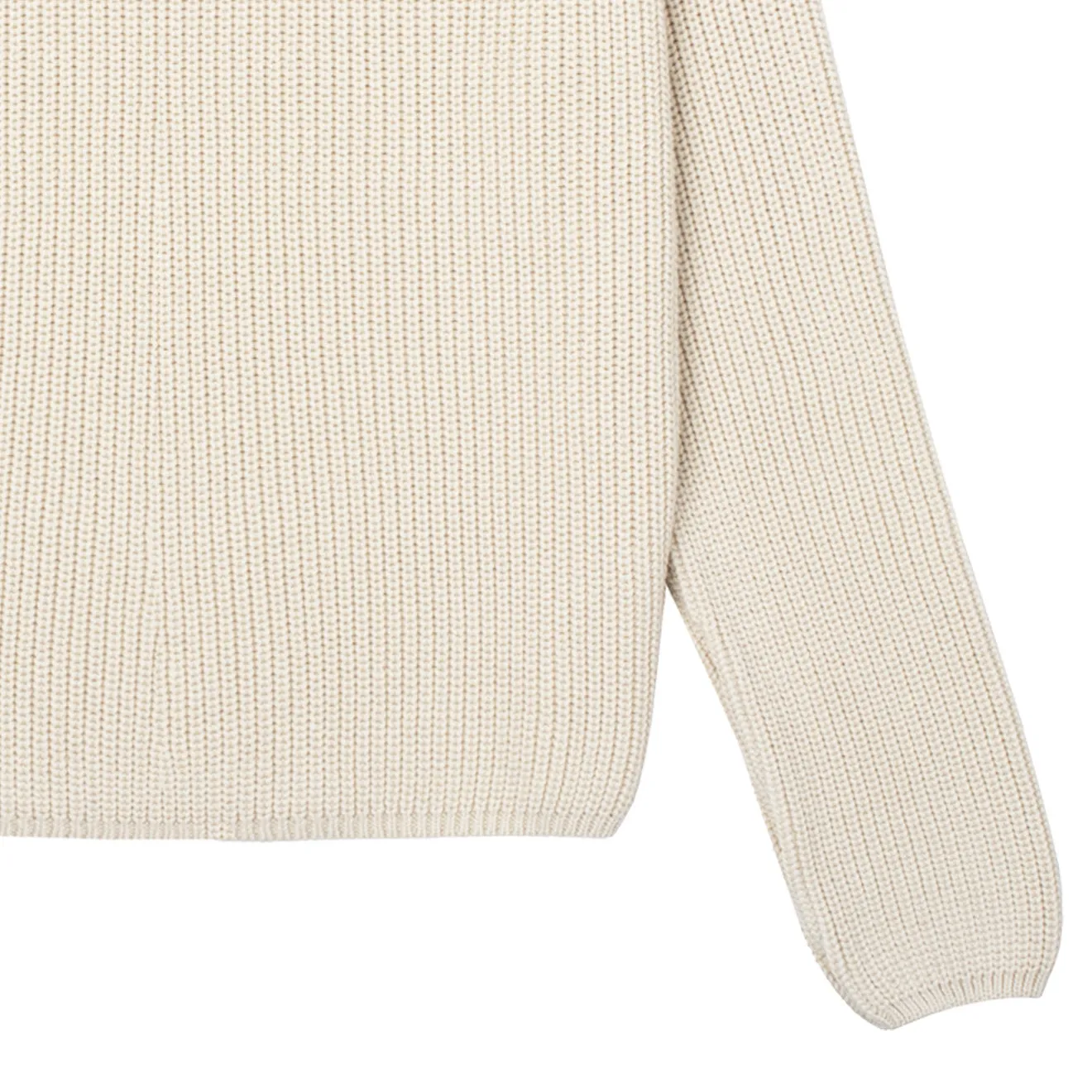 Sunspel Womens Cotton Boxy Crew Neck Sweater Ecru