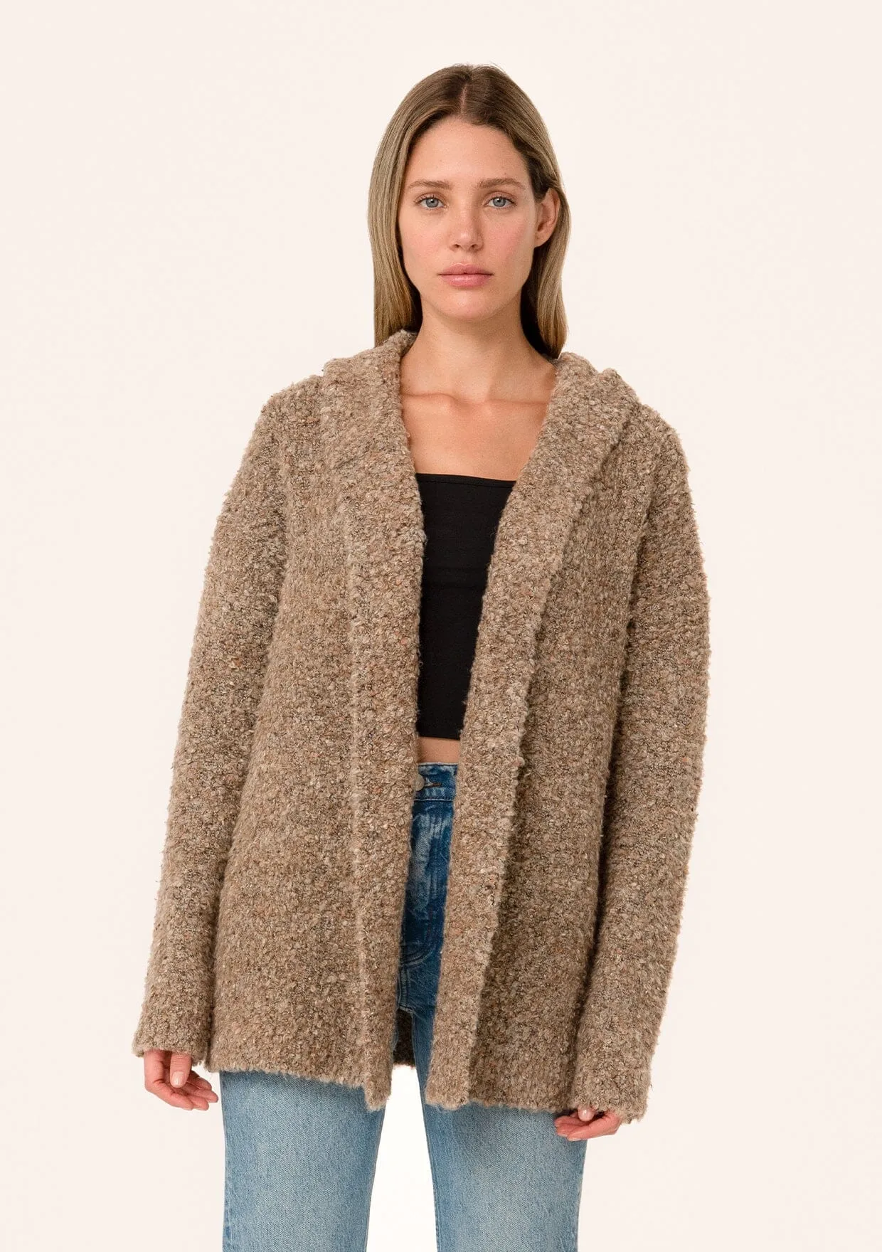 Sycamore Boucle Hooded Cardigan