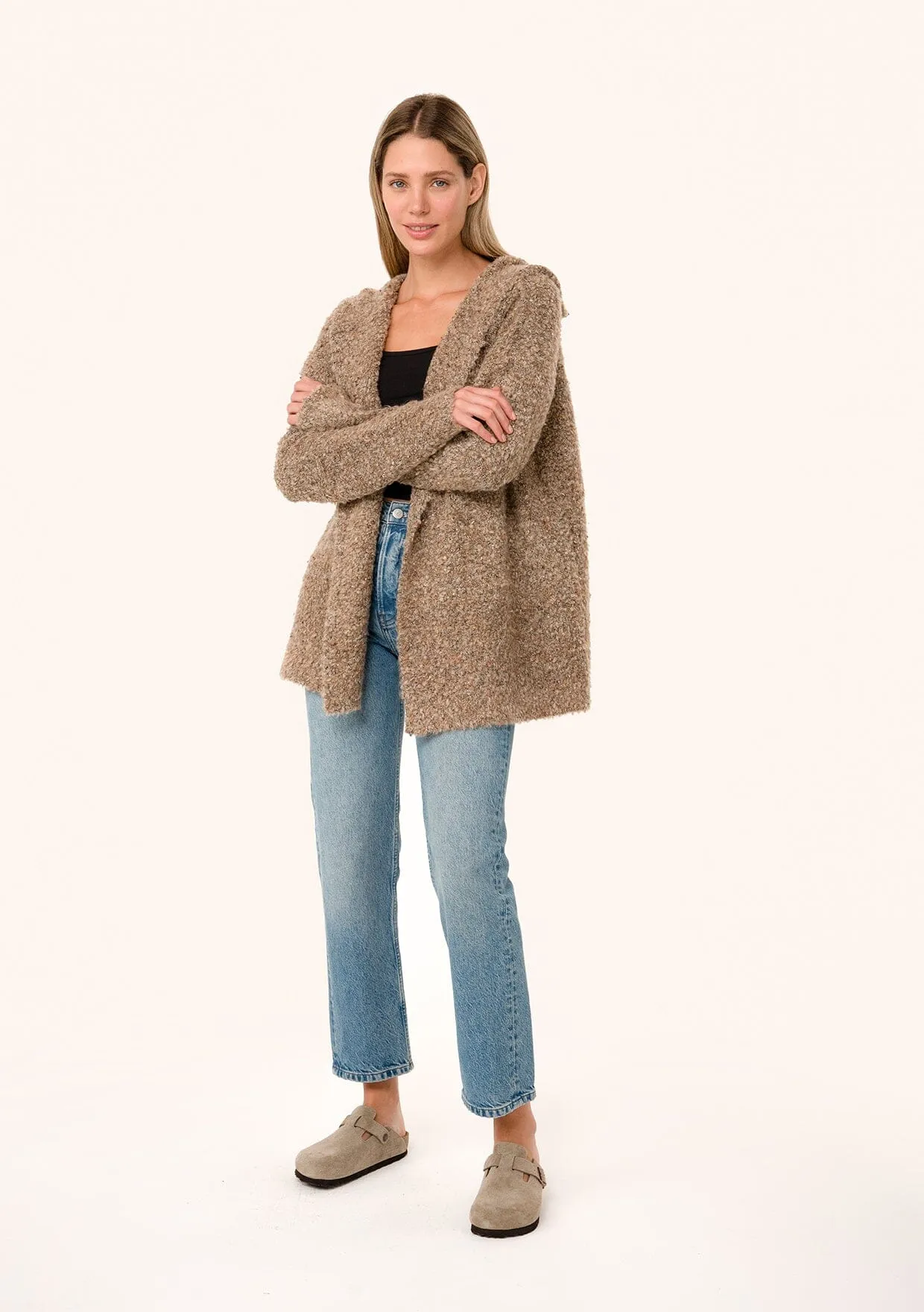 Sycamore Boucle Hooded Cardigan