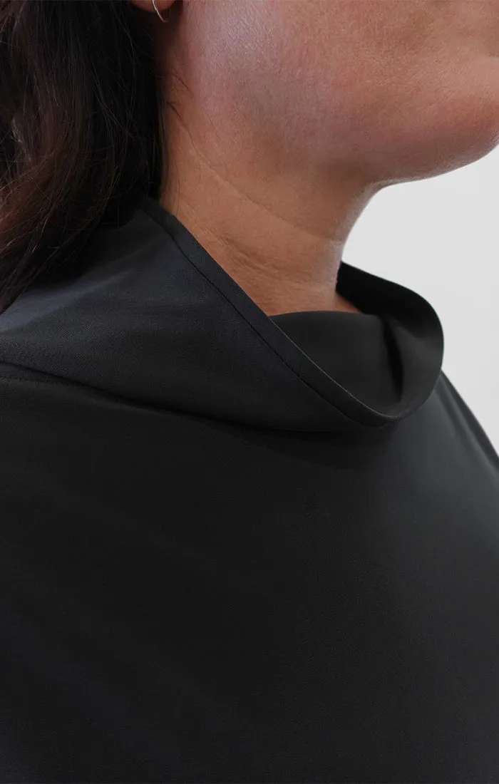 Sympli Funnel Neck Top - Graphite