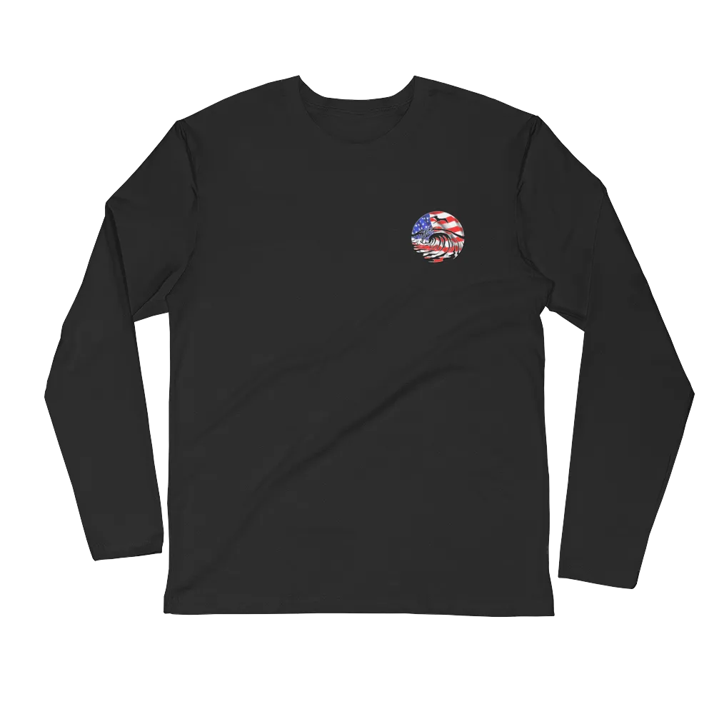 USA Logo - Long Sleeve Fitted Crew