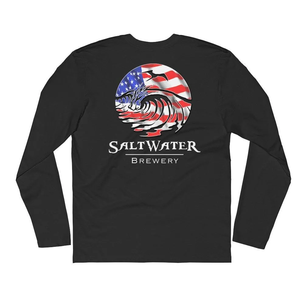 USA Logo - Long Sleeve Fitted Crew