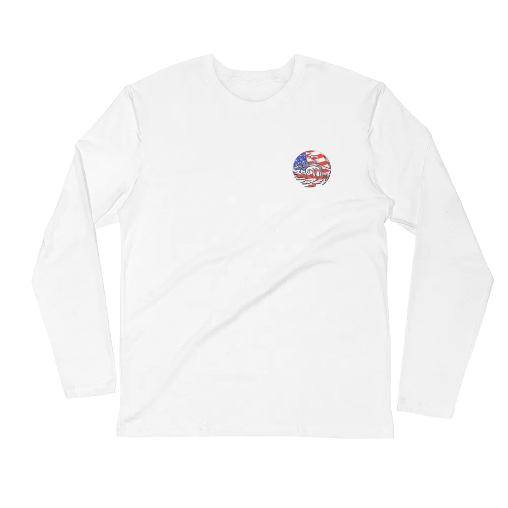 USA Logo - Long Sleeve Fitted Crew