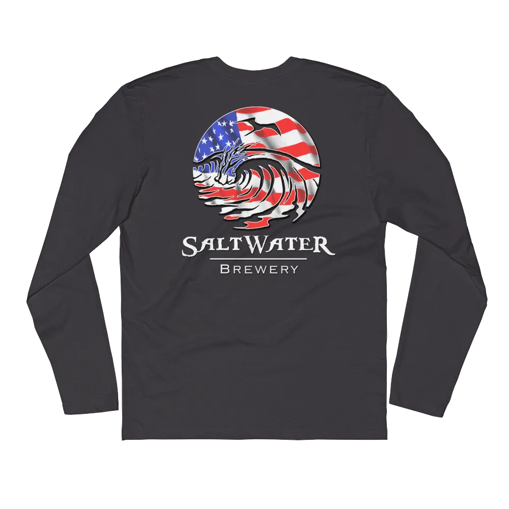 USA Logo - Long Sleeve Fitted Crew