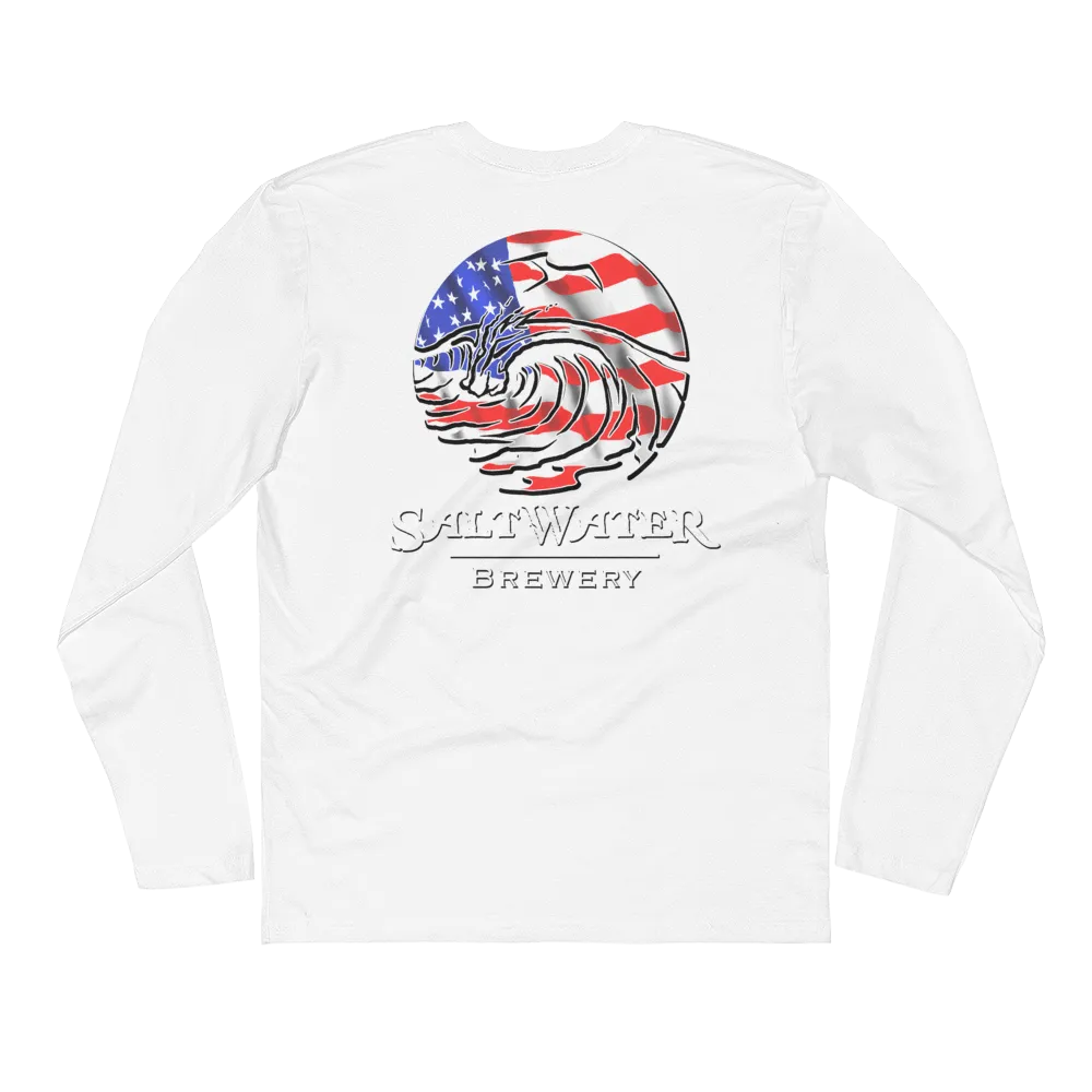 USA Logo - Long Sleeve Fitted Crew