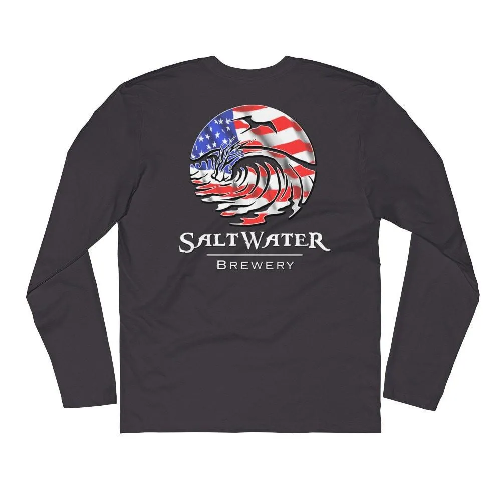 USA Logo - Long Sleeve Fitted Crew