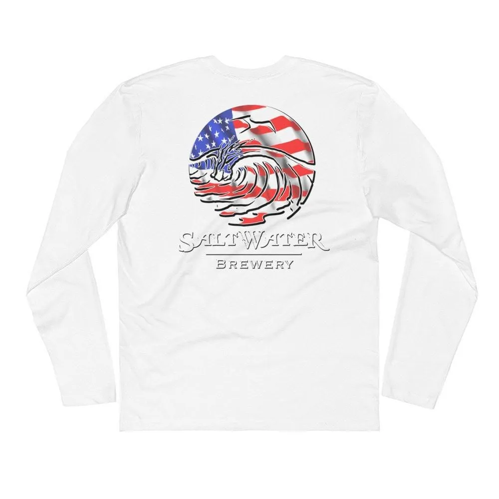 USA Logo - Long Sleeve Fitted Crew