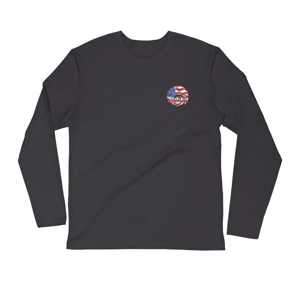 USA Logo - Long Sleeve Fitted Crew