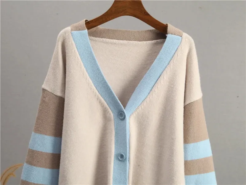 Varsity Charm Striped Cardigan