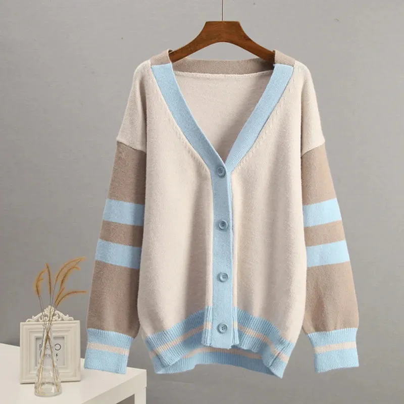 Varsity Charm Striped Cardigan