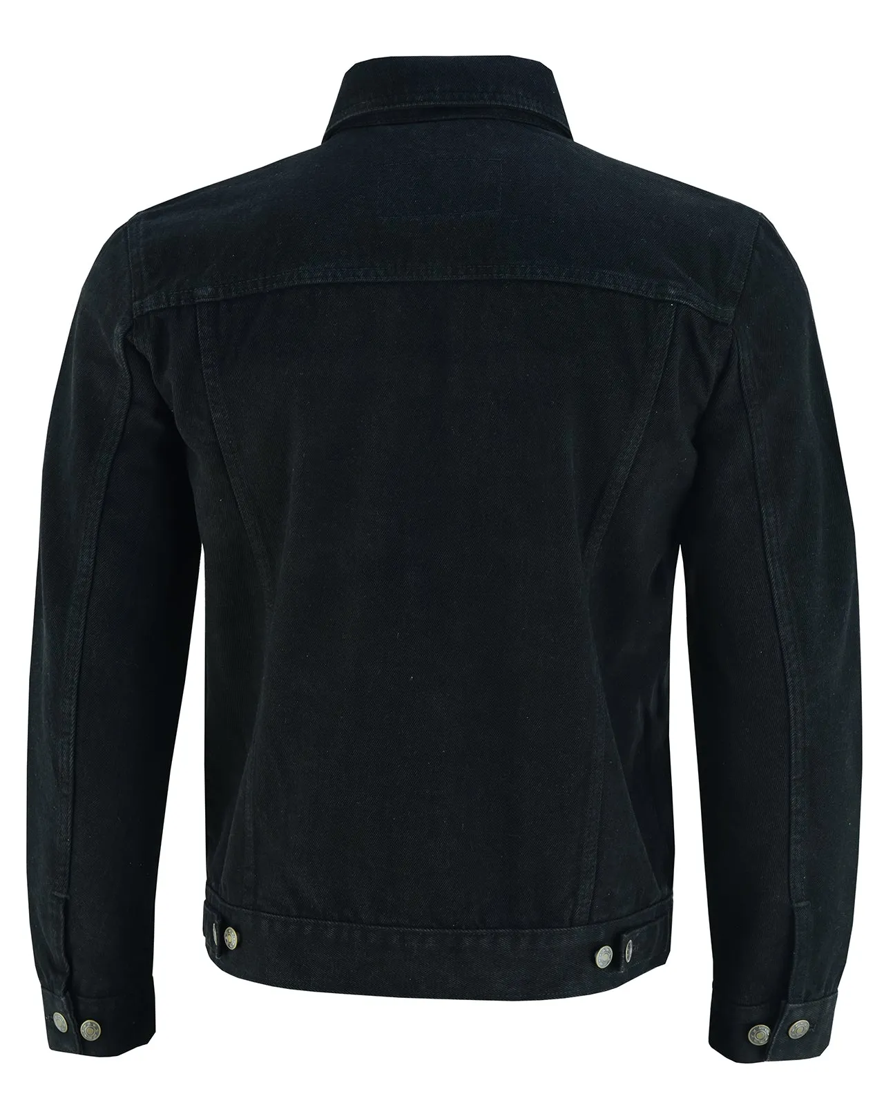 VB510BK Men's Black Heavy Duty Denim Button Front Jacket