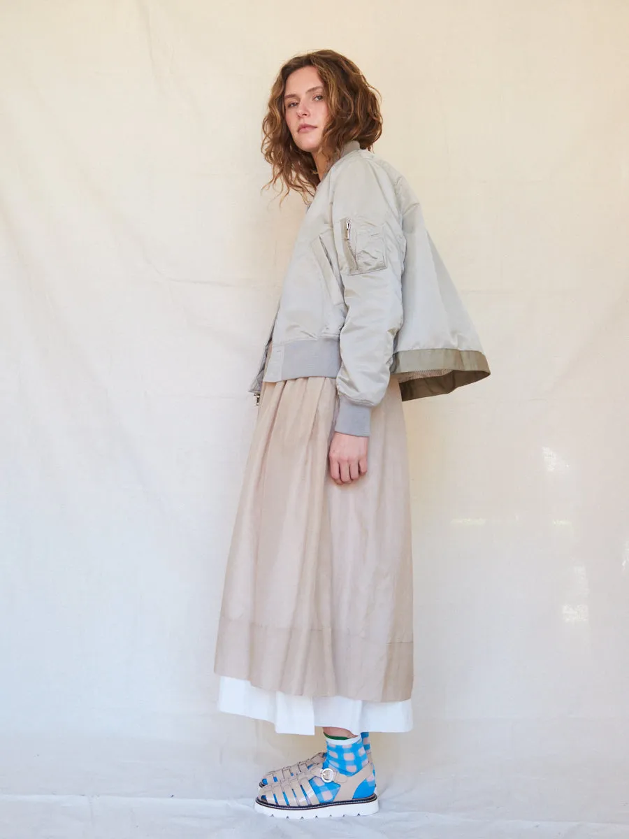 White Cotton Silk Skirt