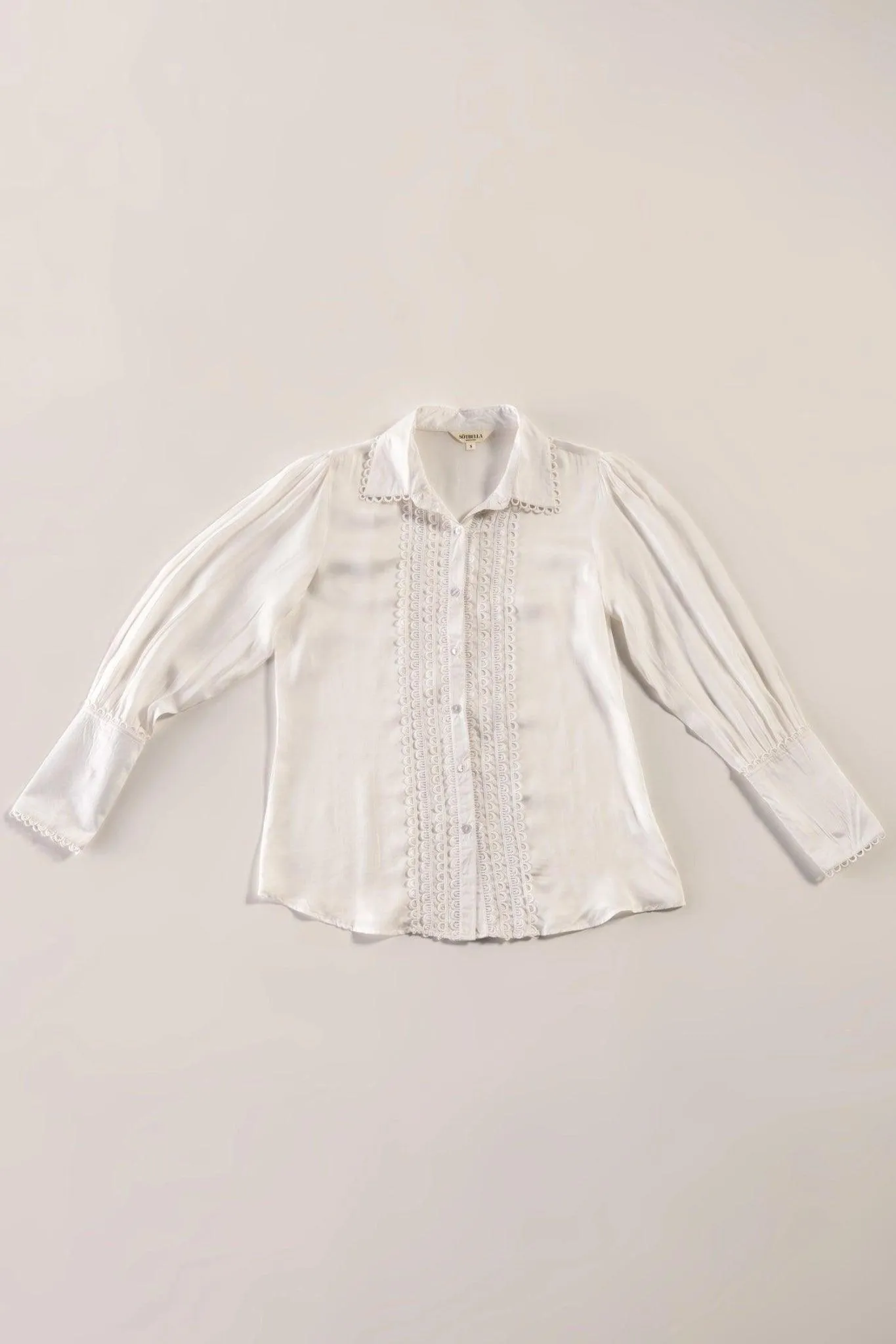 White Laced Satin Shirt