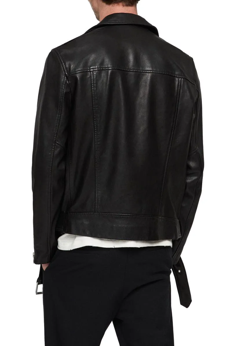 Wick Slim Fit Leather Biker Jacket