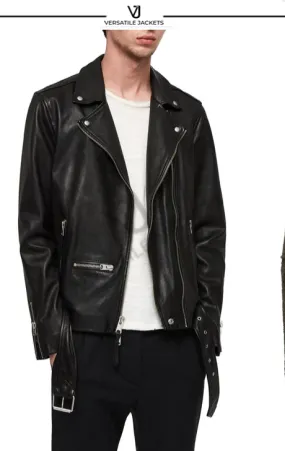 Wick Slim Fit Leather Biker Jacket