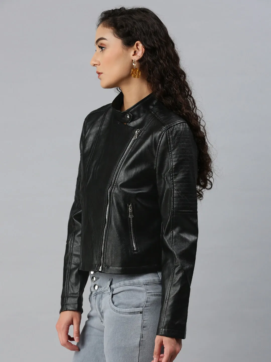 Women Genuine Leather Biker Jacket