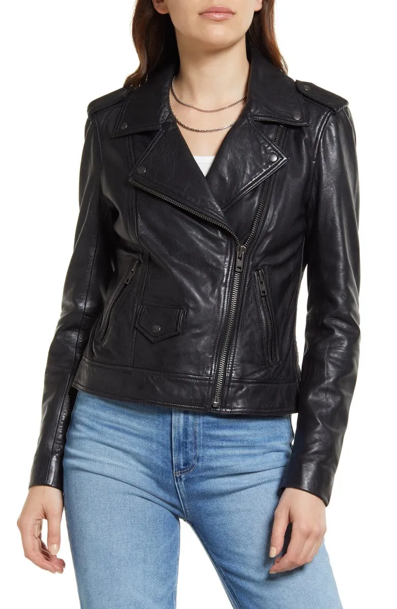 Women Leather Biker Jacket