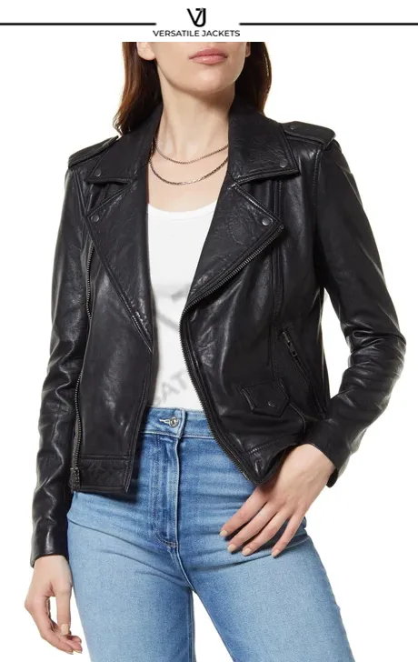 Women Leather Biker Jacket