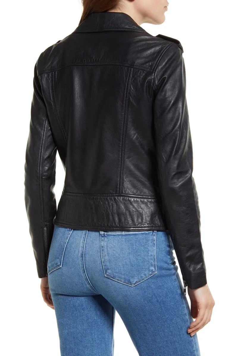 Women Leather Biker Jacket