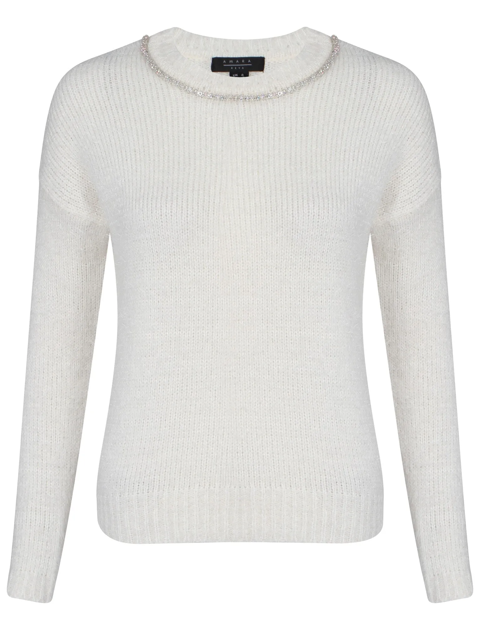 Womens Amara Reya Teasel Crew Neck Jumper in Ivory