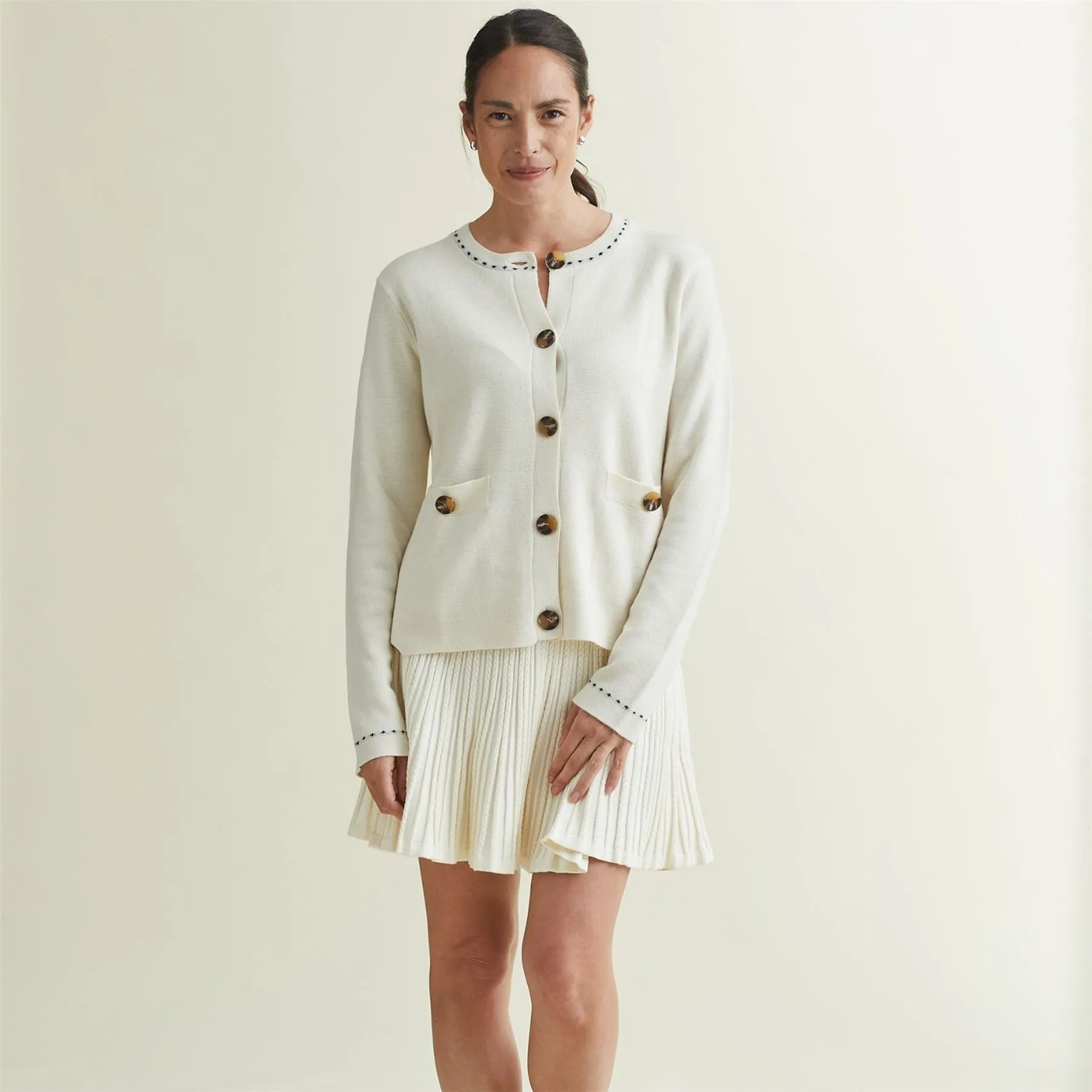 Womens Katha Cardigan Cream - AW24