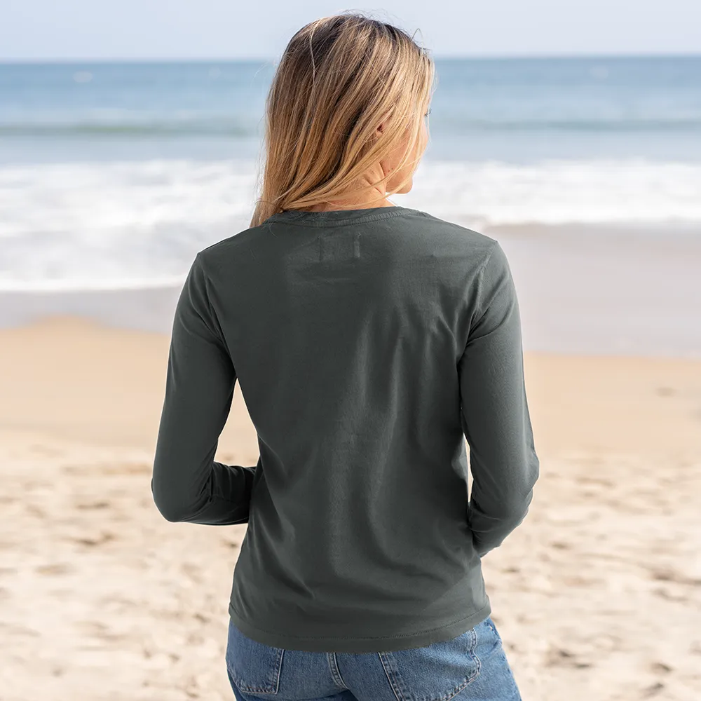 Womens Long Sleeve V-neck