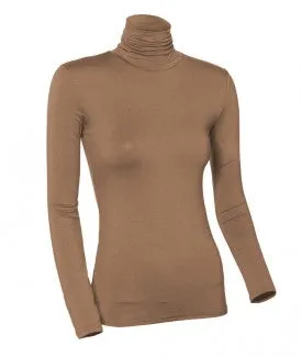 WOMENS MODAL LONG SLEEVE TURTLENECK COLORS