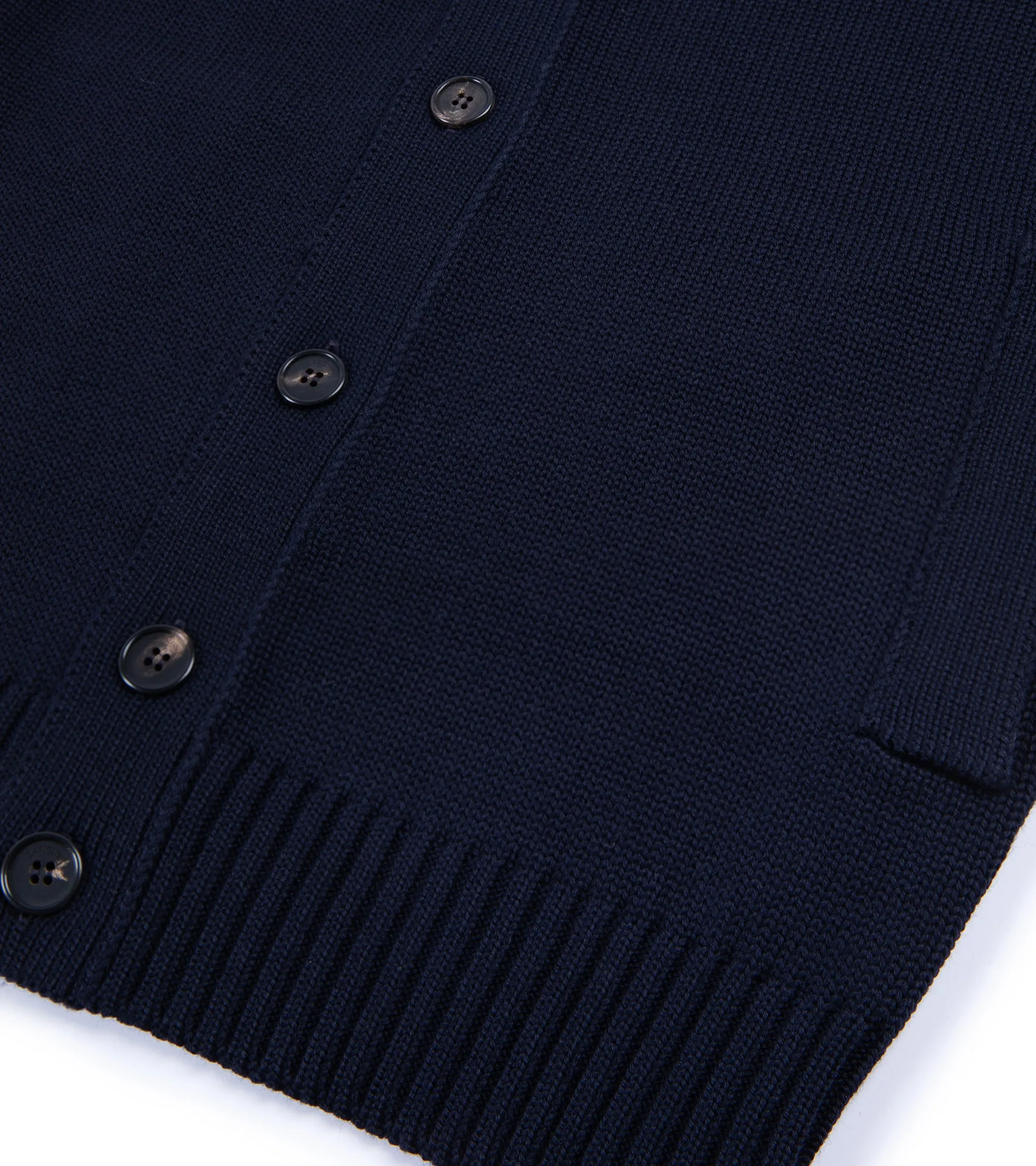 Zanone 5 Gauge Merino Cardigan: Navy